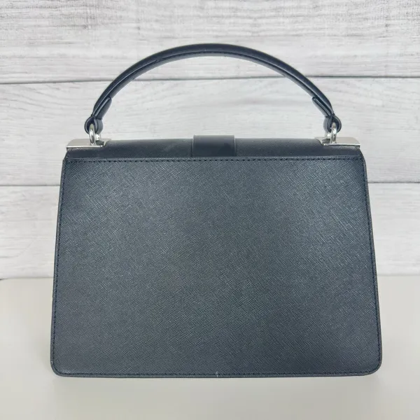 Michael Kors Greenwich Medium Black Saffiano Leather‎ Satchel Purse Handbag ONLY - Image 5