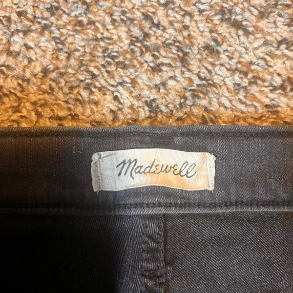 Madewell 9 Inch Mid Rise‎ Skinny Jeans Women's Size 28 Black Frayed Hem - Image 2