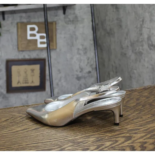 Calvin Klein Womens Mule Dainty Pumps KCDAINTY Silver Gray 7M - Image 2