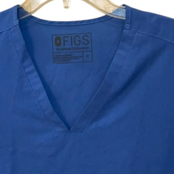 Women's FIGS Casma Scrub‎ Top Shirt Ceil Blue Medium Medical Healthcare Nurse - Image 2