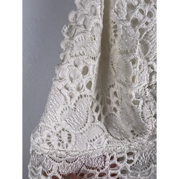 Aerie Ivory Lace Racerback Bralette Size Large L Wireless Crochet Lace Bra - Image 4