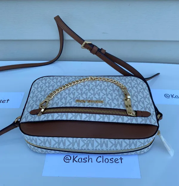 Michael Kors Jet set Large Zip Chain Crossbody - Vanilla - Image 8