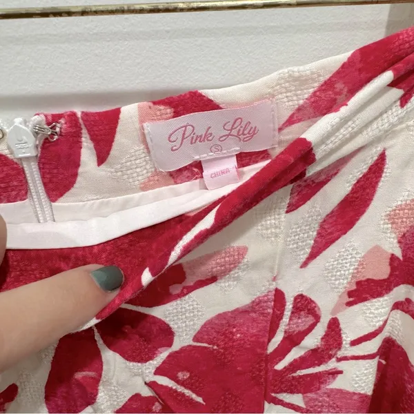 Pink Lily Passport To Paradise Pink/White Printed Maxi Skirt Size S - Image 5
