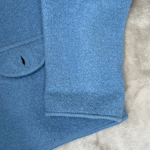 Lands End Womens 8 Blue 100% Wool Boiled Wool Jacket Blazer Preppy Button - Image 10