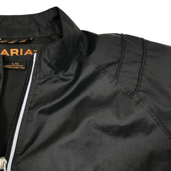 ARIAT Full Zip Packable Rain Jacket Women L Black Travel Timeles Everyday Sporty - Image 6