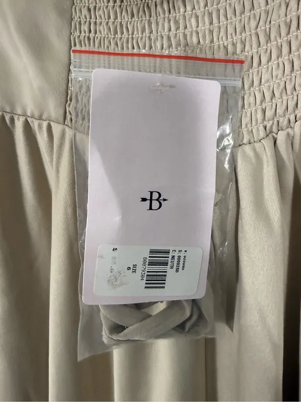 NWT BHLDN Elsie Straight-Neck Satin A-Line Gown Champagne - Image 7