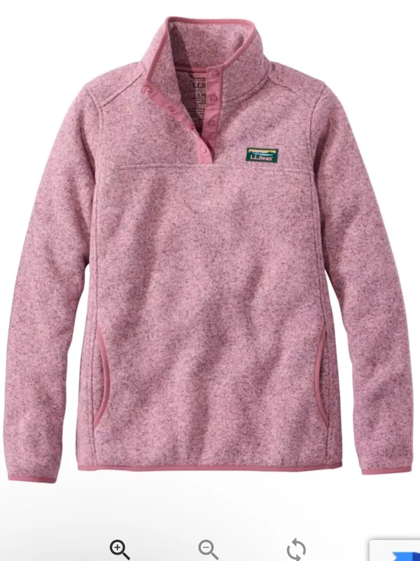 L.L.Bean Large Sweater Fleece Pullover Washed Orchid Outdoor Travel Hike - Image 2