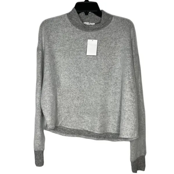Socialite Women's Size XS Gray Long Sleeve Brushed Mock Neck Pullover NWT v6x - Image 2