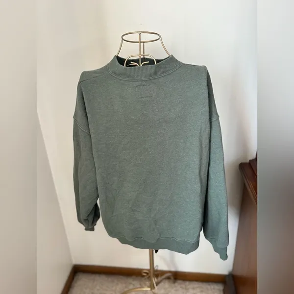 American Eagle Mock Neck Fleece Sweatshirt X-Small Green - Image 7