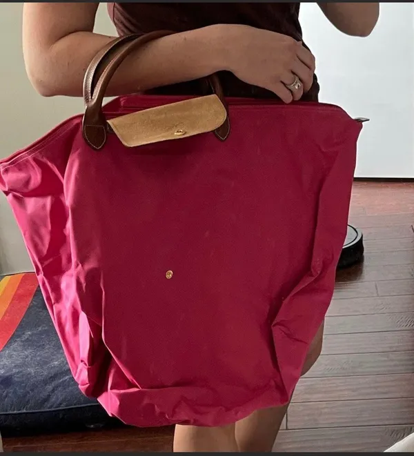 Longchamp Large Le Pliage Pink Weekender Bag - Image 3