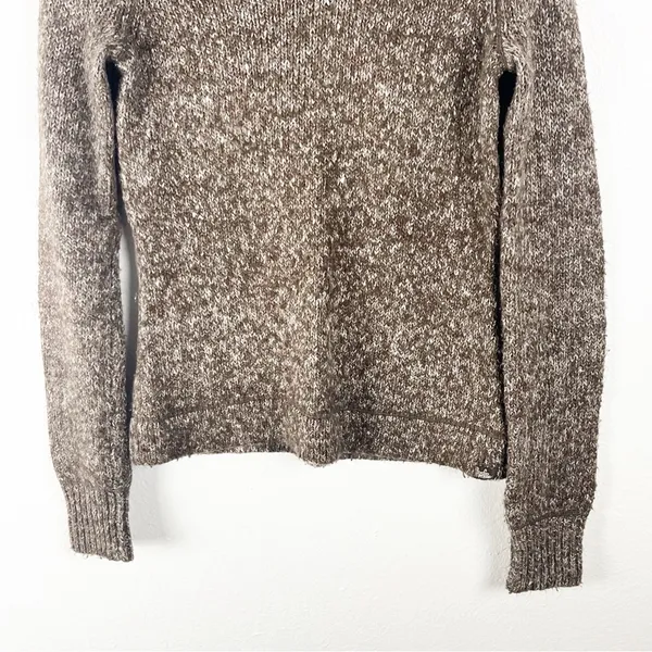 PRANA Brown Marled Long Sleeves V-Neck Knit Sweater Size Medium Cabin Neutral - Image 8