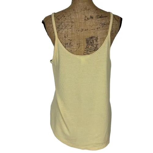 Athleta Wind Down Sleep Cami Waffle Knit Loungewear Butter Yellow Size Large‎ - Image 2