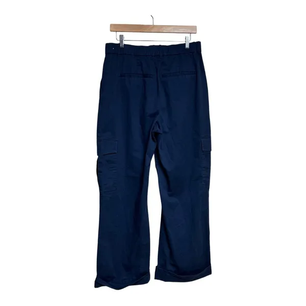 Abercrombie & Fitch Womens Cargo Pants Wide Leg Cropped Blue Size M‎ - Image 2