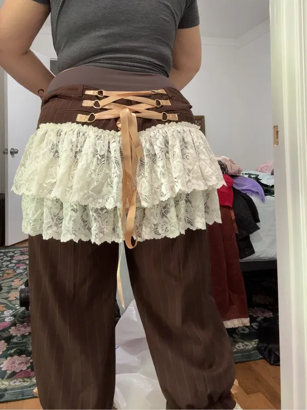 Steampunk corset pants Brown Size L - Image 8