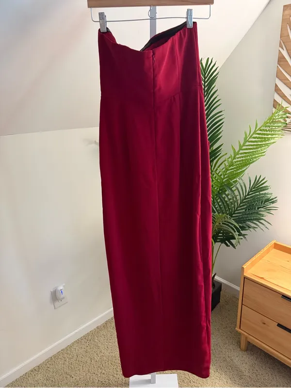 Amanda Uprichard x REVOLVE Wolfe Gown in Carnelian Red Formal Maxi Dress small - Image 5