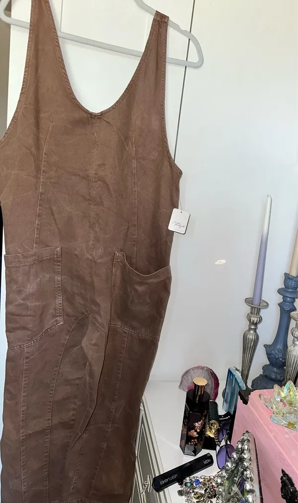 NWT Free People We The Free High Roller Jumpsuit In Rare Stone - Image 7