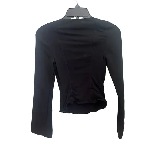 Reformation Amina long-sleeve corset top in black 0 - Image 4