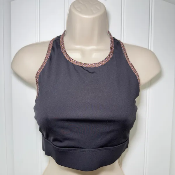 Fabletics Black Small Trinity High Impact Sports Bra Yoga Racerback‎ Athleisure - Image 7