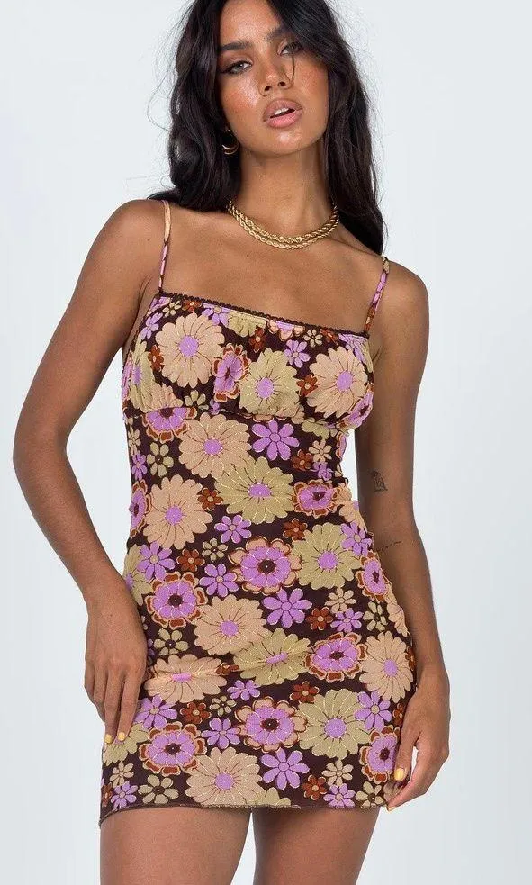 teenage fever floral ruched mini dress - Image 2