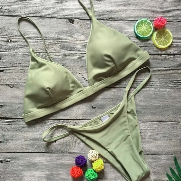 NEW!! 💚 Olive Green Two Piece Bikini Set Size L - Image 4