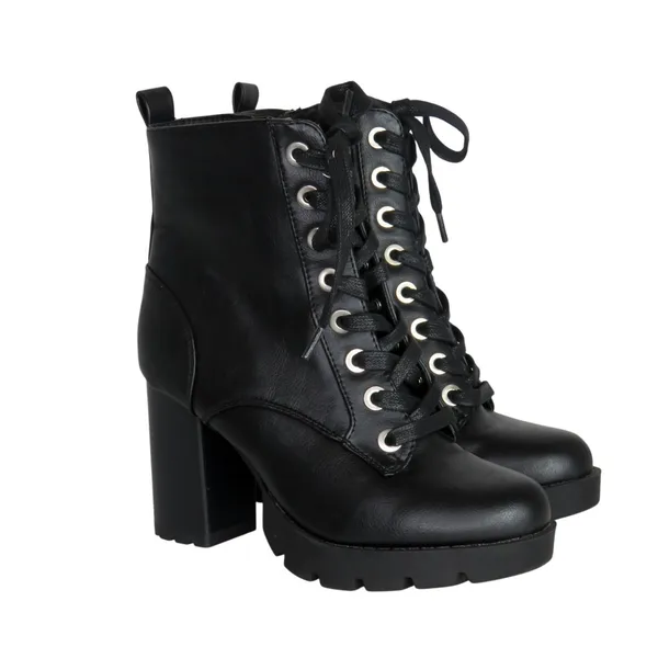 Sincerely Jules Racer Black Lace Up Combat Boots Chunky Heel Ankle Booties 6.5 - Image 3