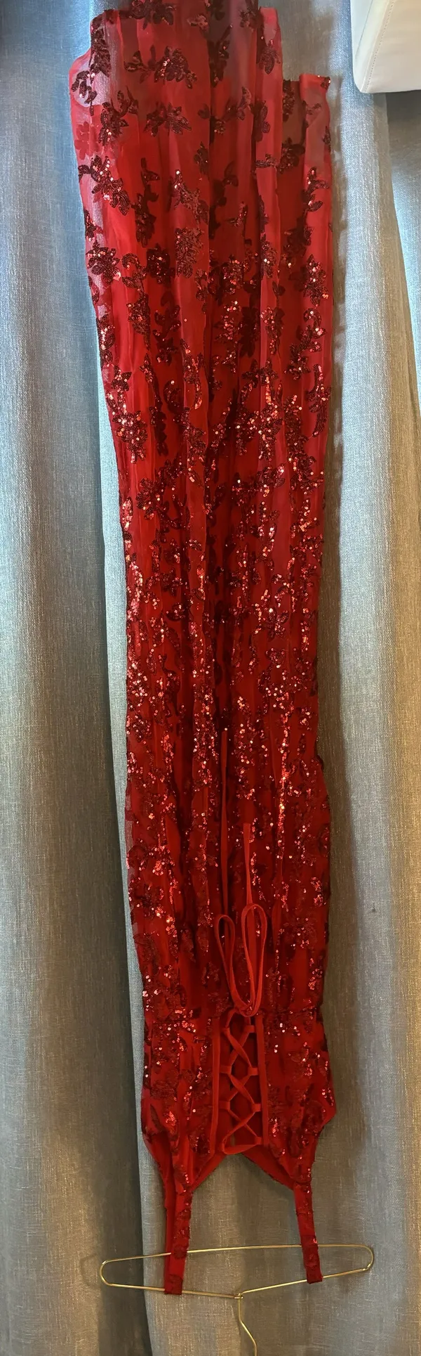 Red Sparkle Formal Maxi Dress Size 0 - Image 2