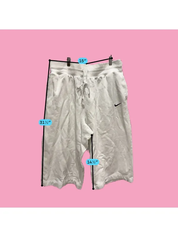Nike Light Beige Athletic Shorts with Drawstring Waist - Image 3