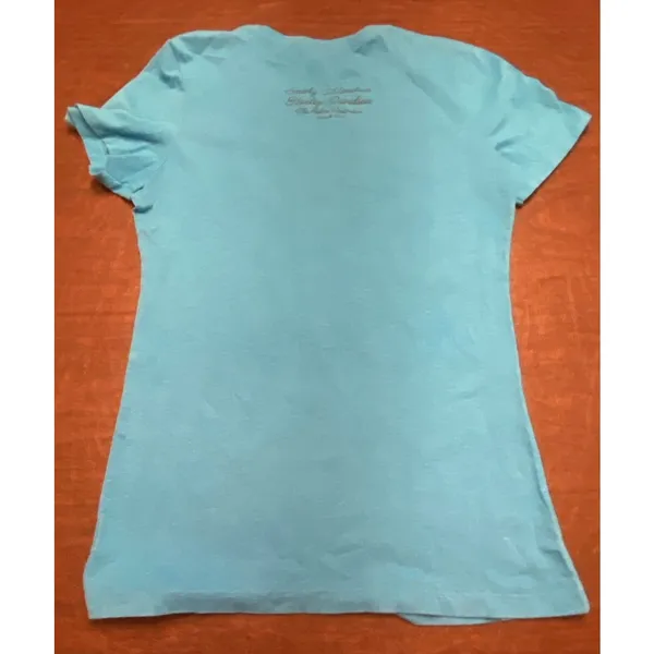 Harley-Davidson Smoky Mountain Blue Winged Logo Graphic Tee Med Biker Y2K - Image 2