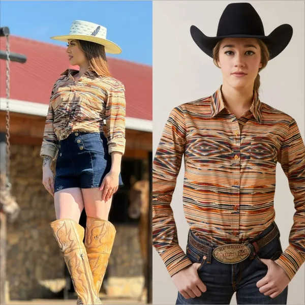 Ariat Women's Kirby Button Up Size XL NWT Sunset Saltillo Centinela Collection - Image 2