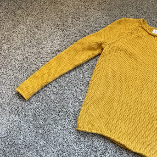 J. Crew Mustard Yellow Roll Neck 100% Cotton Sweater Size XXS - Image 3