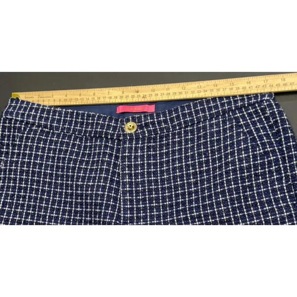 Lilly Pulitzer Tweed Gretchen Preppy Hi Rise Short Navy Fantasy Checkerboard 12 - Image 6