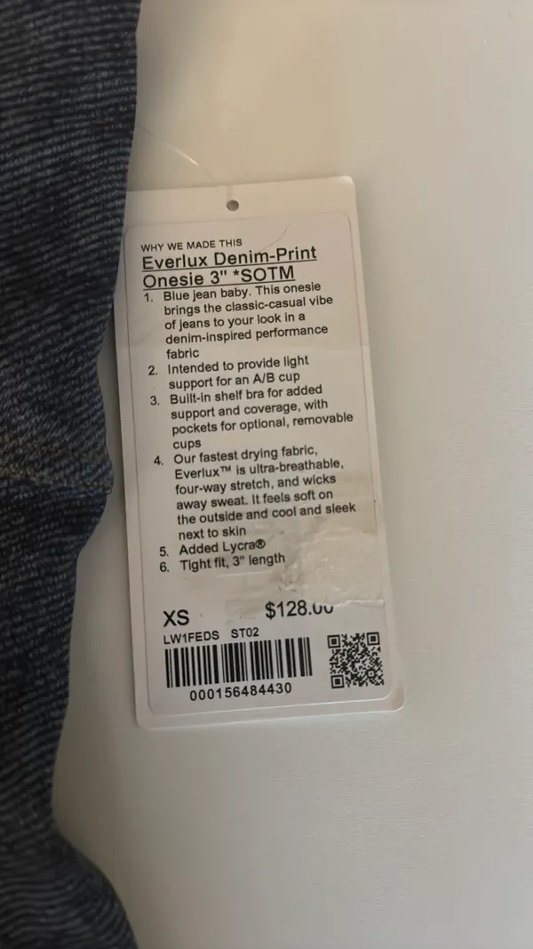Lululemon Everlux Denim-Print Onesie - Image 3