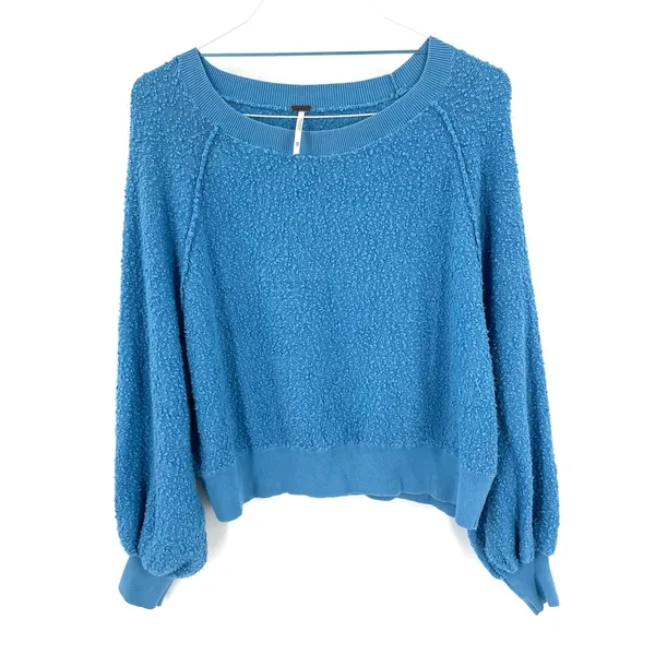 Free People Found My Friend Pullover Balloon Sleeve Popcorn Knit Sweater - Image 4
