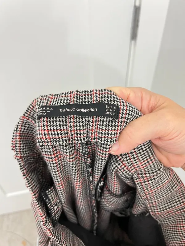 Zara Size Small Brown Glen Plaid Herringbone Ankle Pants - Image 7