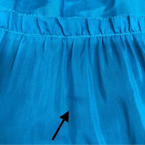ANTONIO MELANI Puff Sleeve Midi Dress Small Turquoise‎ Blue Tiered Silk Cotton - Image 11