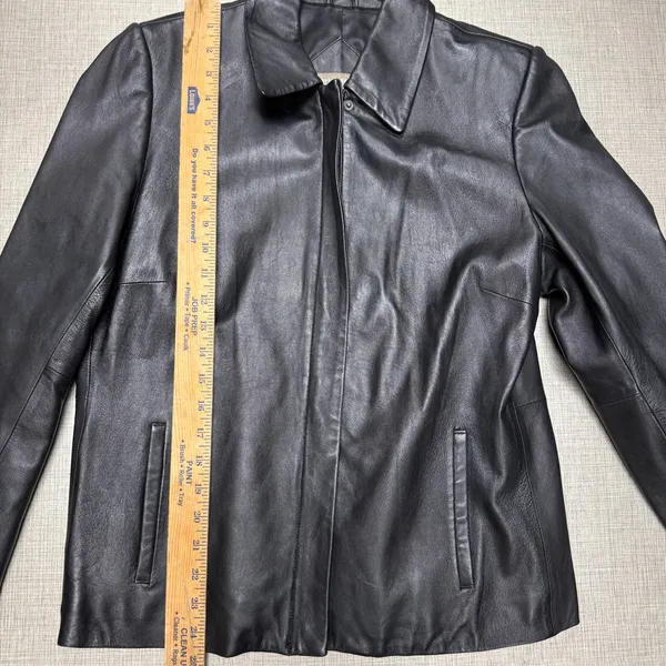 Valerie Stevens Jacket Womens‎ Size M Black Lambskin Leather Zip Front - Image 6