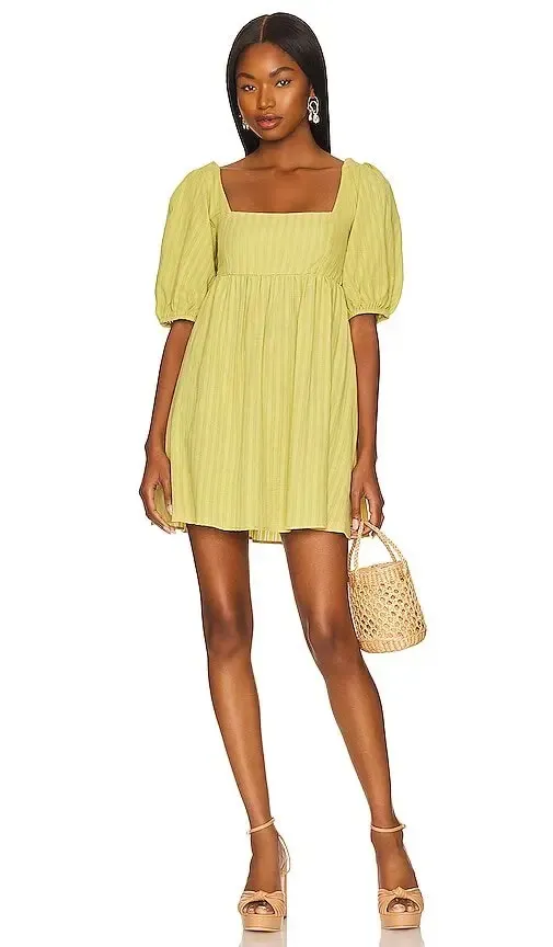 Show Me Your Mumu Smitten Babydoll Dress in Pear Green - Image 3