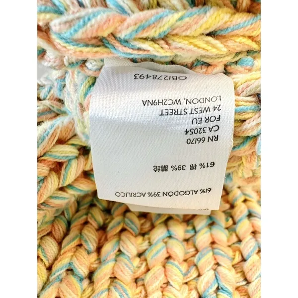 Free People‎ Hoopla Boxy Tank XS Pastel Multicolor Chunky Knit Boho Oversized - Image 14