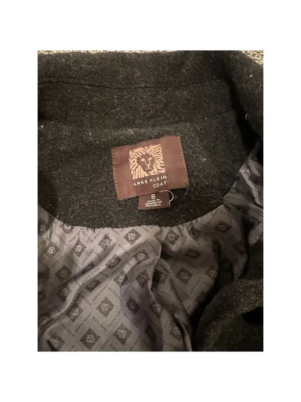Anne Klein Gray Black Wool Blend Pea Coat Petite 8 - Image 12