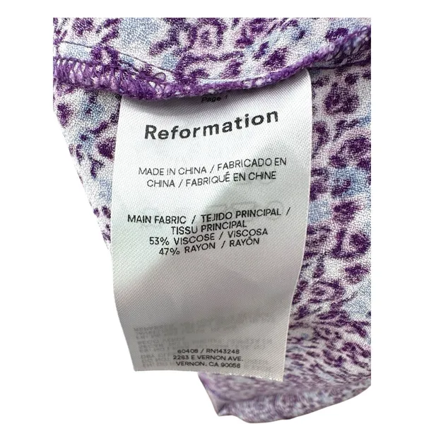Reformation Purple Floral Print Mini Slip Dress Medium Spaghetti Straps Girly‎ - Image 5
