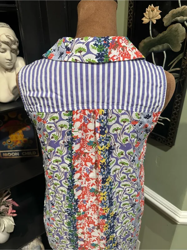Maeve by Anthropologie Floral Sleeveless Button‑Down Blouse – Size XS - Image 9
