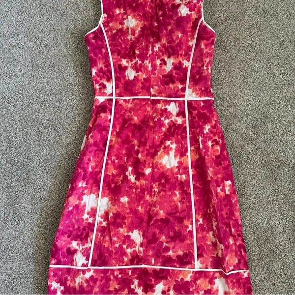 Calvin Klein Watercolor Floral Print Sheath Dress In Coral Multi - Image 5