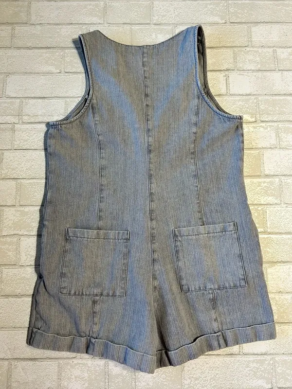 Stitch & Feather Light Blue Denim Romper Size L - Image 2
