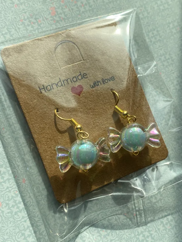 Handmade light blue Kawaii candy dangle earrings🍬 - Image 4