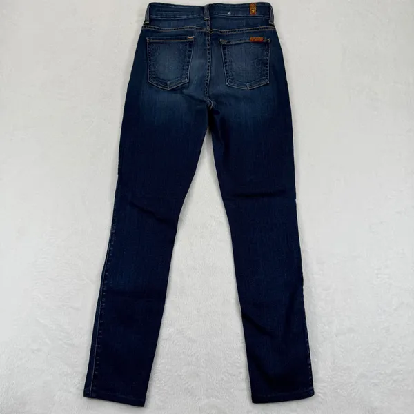 7 For All Mankind The‎ Super High Waist Skinny Jeans Dark Wash Size 25 - Image 13