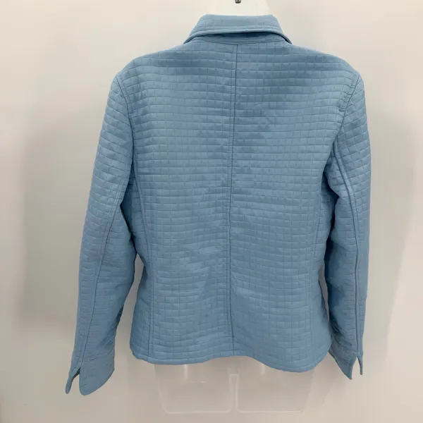 Harve Bernard Jacket Womens 10 Blue Quilted Button Up Cuff Sleeves - flaws/read - Image 2