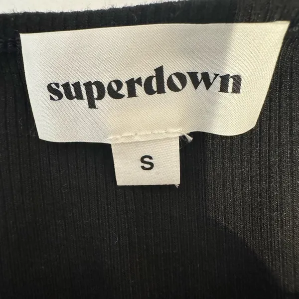 superdown Button Front Crop Squareneck Ribbed Tank Top - Image 8