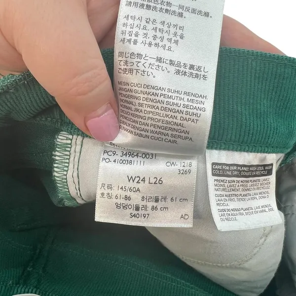 Levi's Wedgie Straight Fit Corduroy‎ Pants Green Size 24 - Image 15