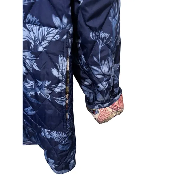 Reversible Longline Lightweight Puffer Jacket – L / XL Blue Size L - Image 7