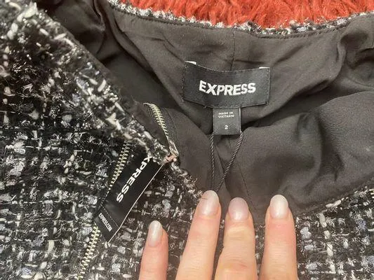 super High Waisted Double Zipper Tweed Shorts - Image 6
